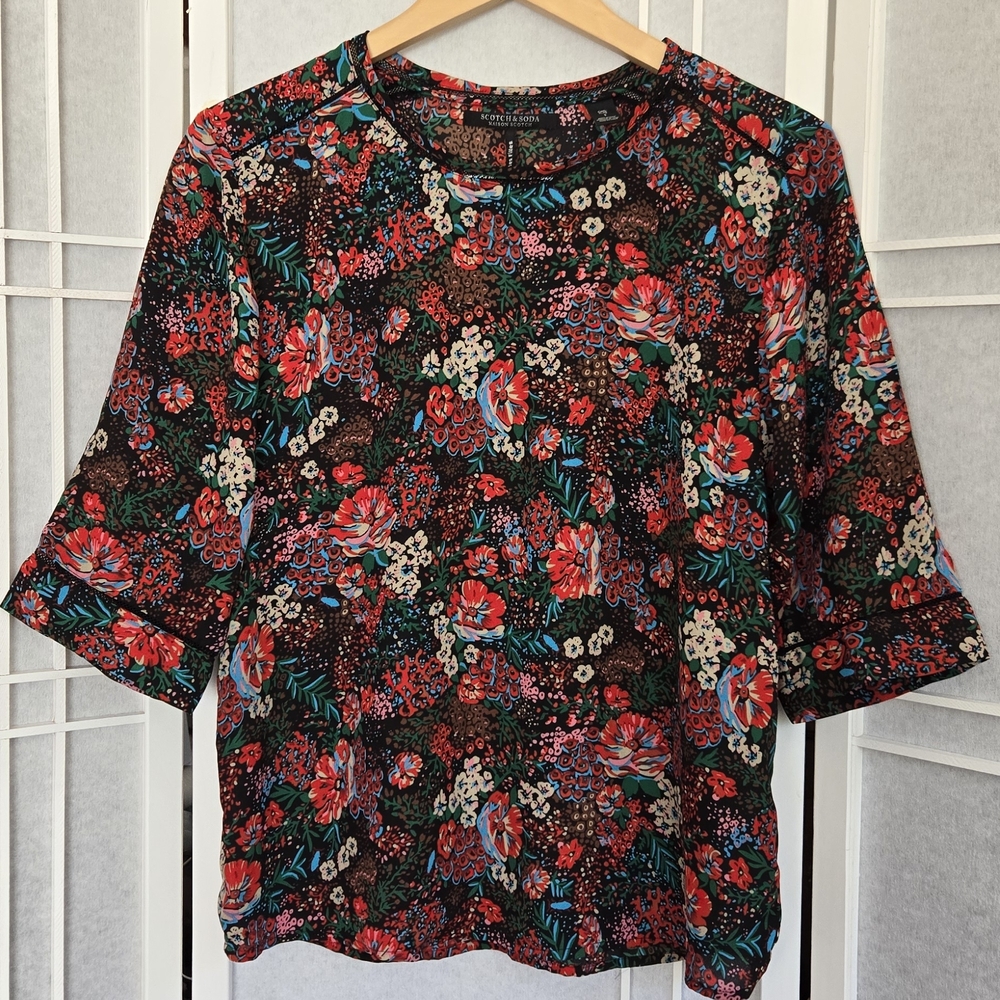 Scotch & Soda Maison Scotch Multicolor  Black Floral Blouse